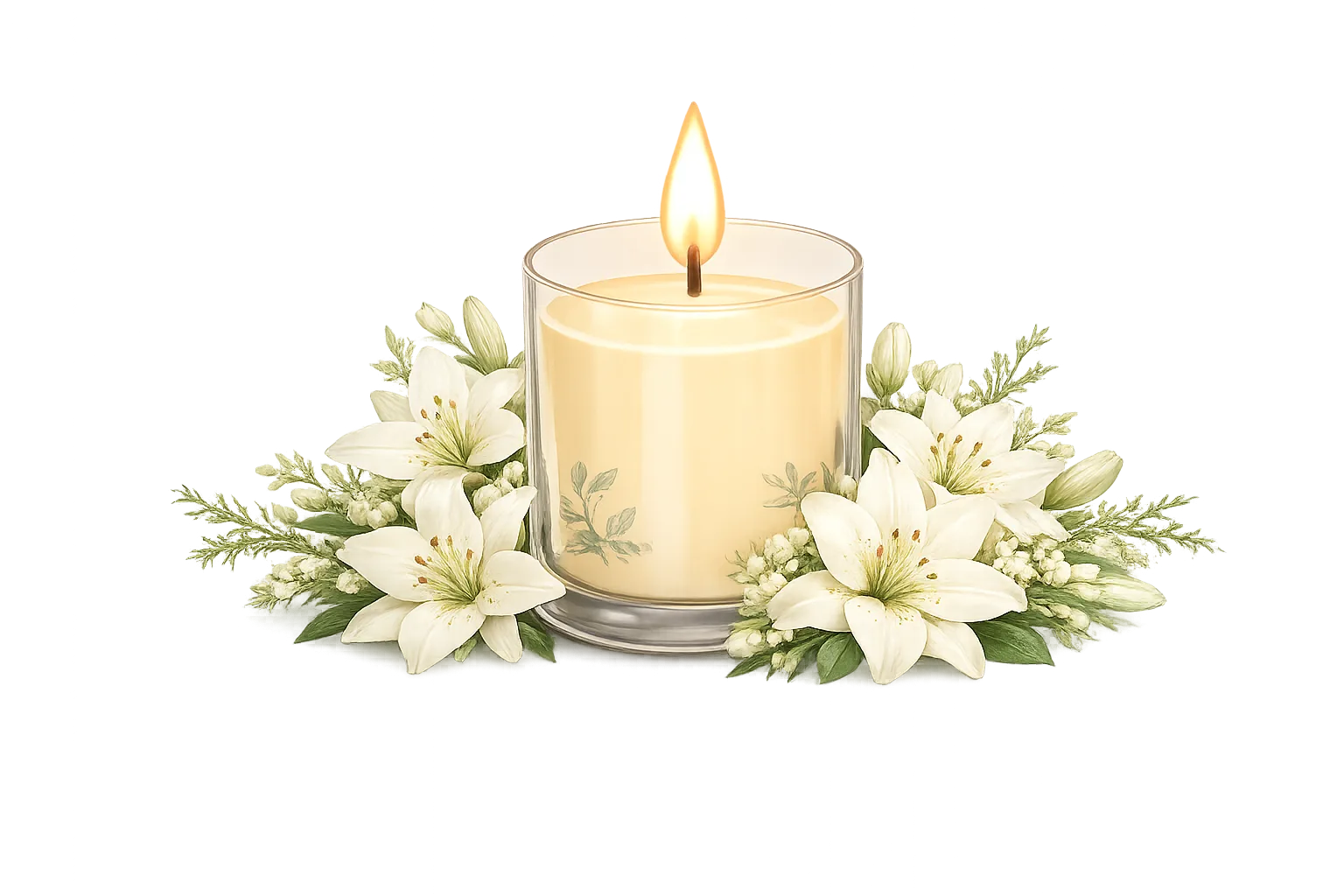 White Lilies candle