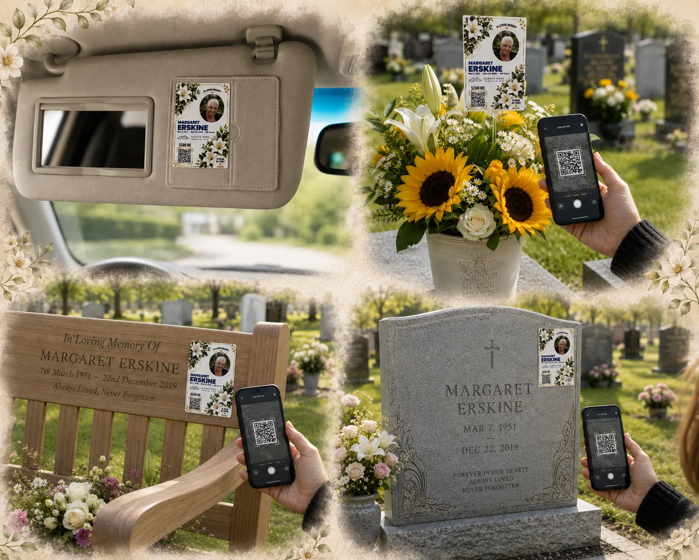 Outdoor memorial card examples